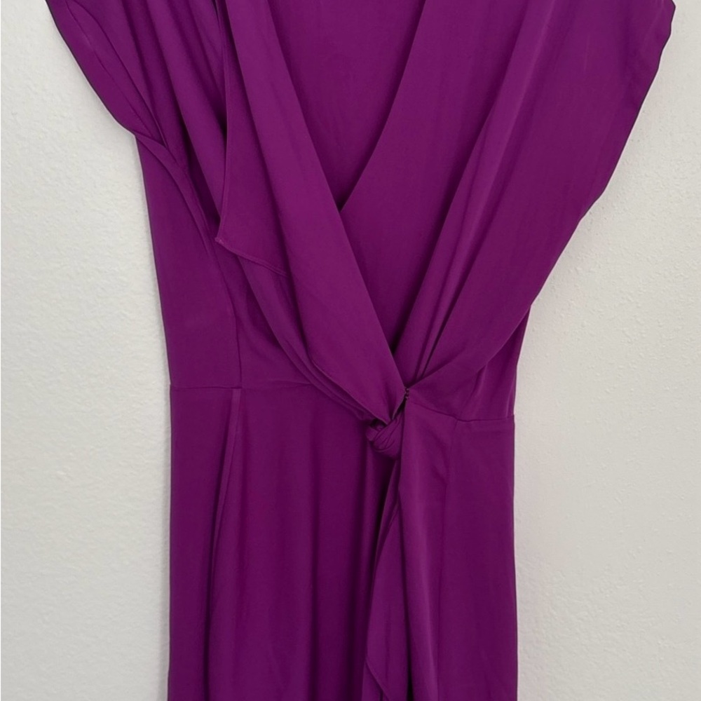 Diane Von Furstenberg Balisi Vivid Purple Wrap Midi Dress - Picture 2 of 13